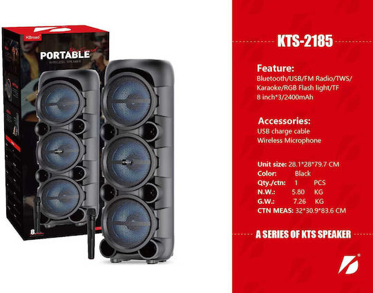 Karaoke Speaker with Wireless Microphone and Lighting Effects 721858 Black