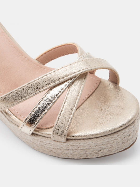 Sommer Damenplattformen im Stil Espadrilles Goldene