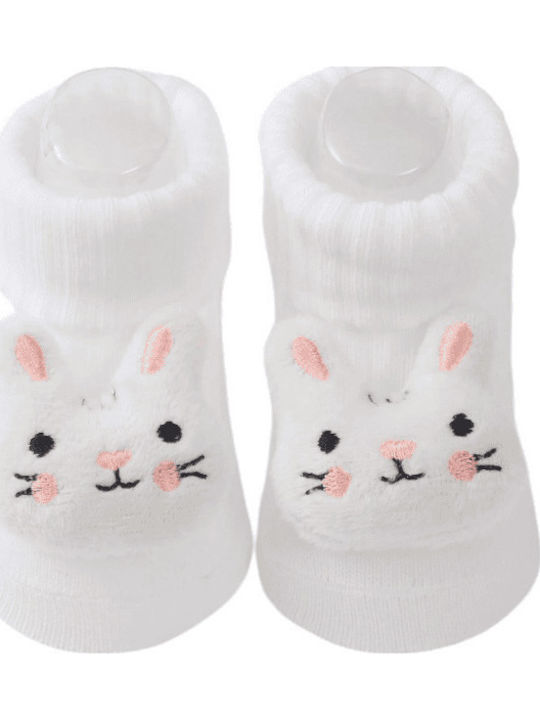 3D Cute Cotton Socks Bunny Figure White