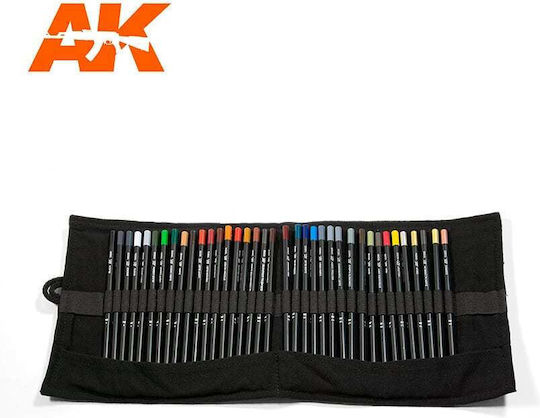 Ak Weathering Pencils Full Range Cloth Case Set 37 Ak Weathering Pencils Cloth Case