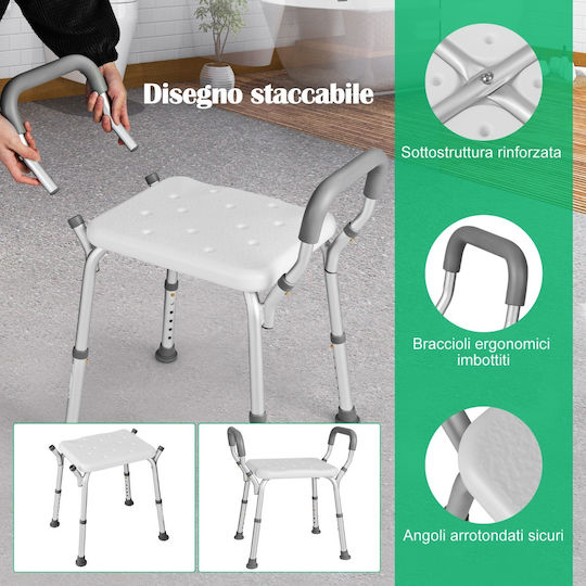 Costway Toilettenstuhl mit Rückenlehne BA7830GR