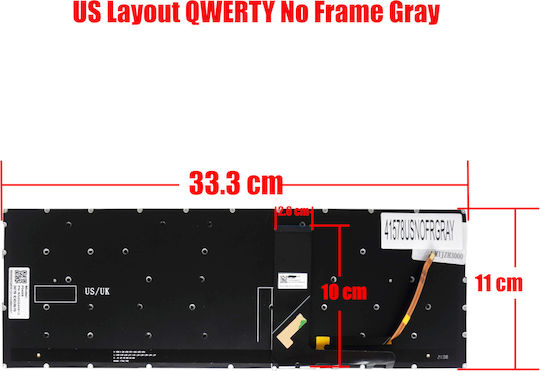 Клавиатура за лаптоп Keyboard Lenovo Ideapad S540-15iwl 81ne 81q1 81sw S540-15iml 81ng Sn20p24105 V171020bs1-us 5cb0u42538 Us Без Рамка Сив КОД.41578usnofrgray