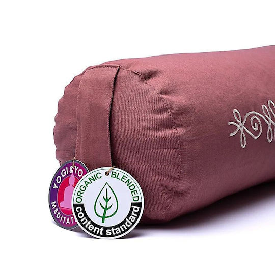 Yoga Bolster Roll Pink Lotus Made Organic Cotton