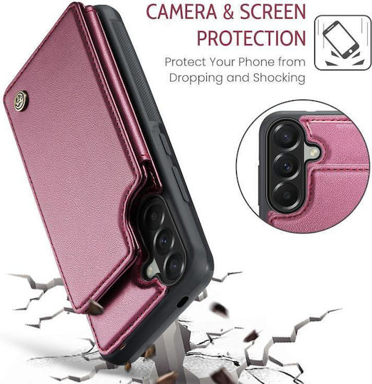 Caseme Портмоне Кожен / Изкуствена кожа Бордо (Galaxy A37Nokia C22)