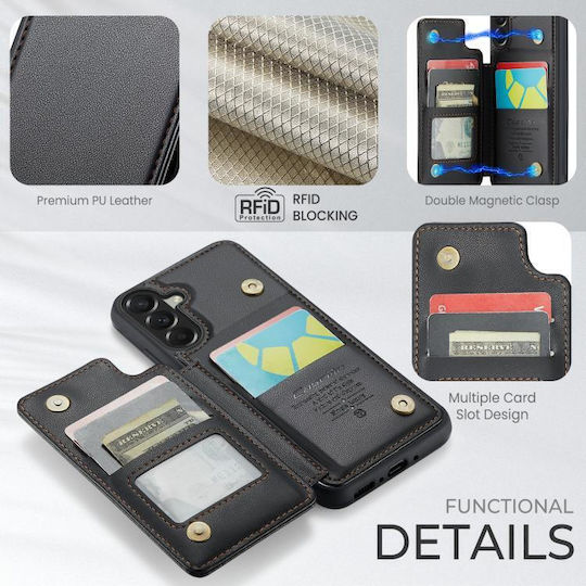 Caseme Leder Brieftasche / Synthetisches Leder Schwarze (Galaxy A37Nokia C22)