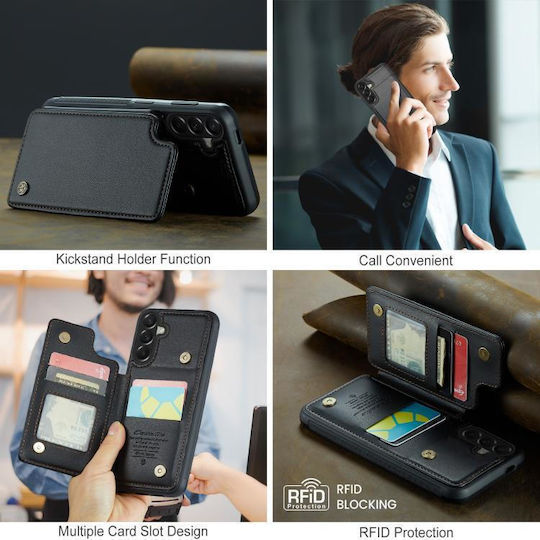 Caseme Leder Brieftasche / Synthetisches Leder Schwarze (Galaxy A37Nokia C22)