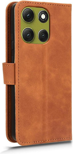 Leather Silicone Brown Wallet (Moto G86 Power)