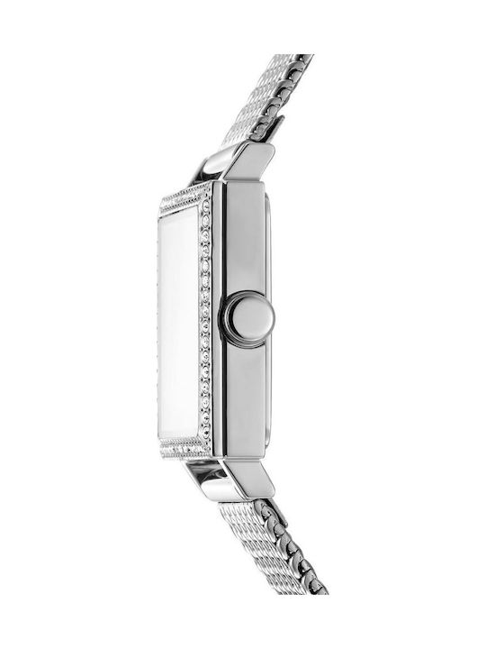 DKNY Women's Battery Watch with White Metal Bracelet