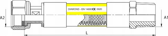 Furtun de gaz cu conexiune GW x GZ 750 mm