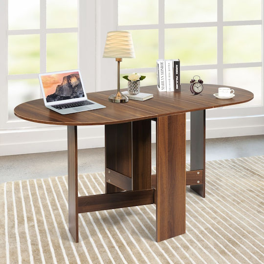 Foldable Wooden Brown Dining Table 75x80x163cm