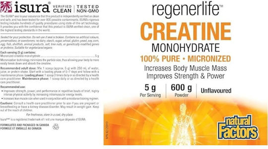 Natural Factors Creatine Monohydrate Micronized 600gr