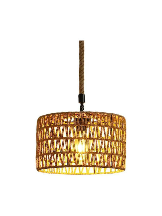 Boho Grid Pendant Light with E27 Socket 30x20cm