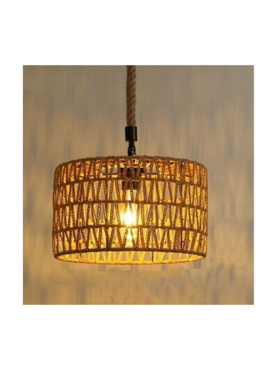Boho Grid Pendant Light with E27 Socket 30x20cm