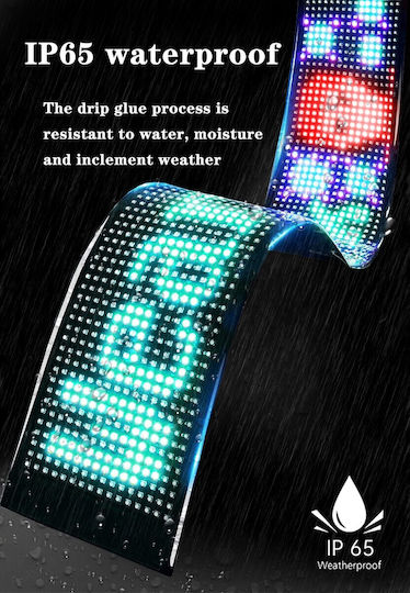 GloboStar Плъзгаща се LED табела Едностранна Водоустойчива 64x16cm RGB