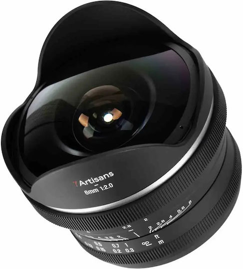 7artisans Crop Kameraobjektiv MF Fisheye 6mm f/2.0 M43 Fisheye für Olympus 4/3 Berg Schwarz