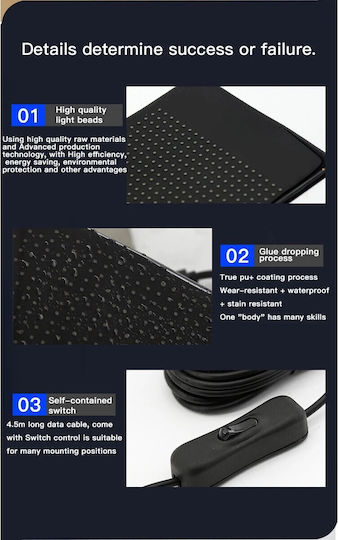 GloboStar Плъзгаща се LED Табела Едностранна Водоустойчива 160x32cm RGB
