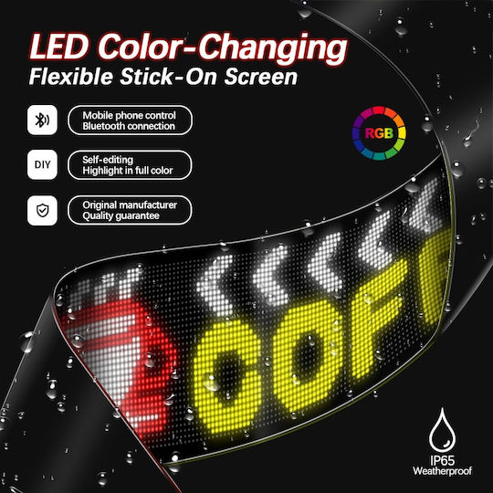 GloboStar Плъзгаща се LED табела Едностранно Водоустойчива 256x32cm RGB