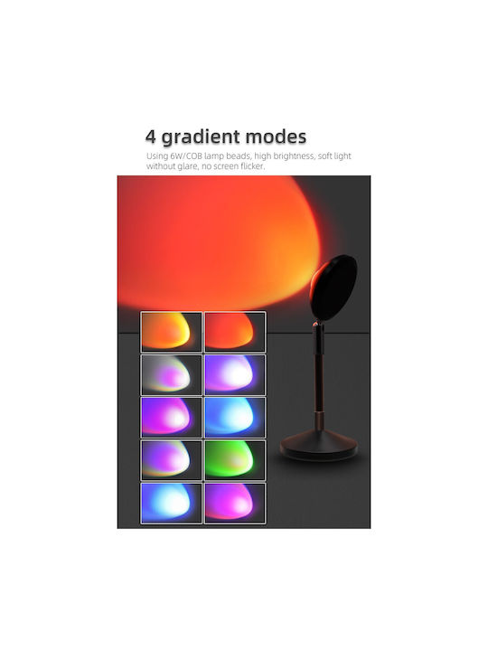 GloboStar Projector Διακοσμητικό Φωτιστικό LED RGB Sunset 10x10x27εκ.