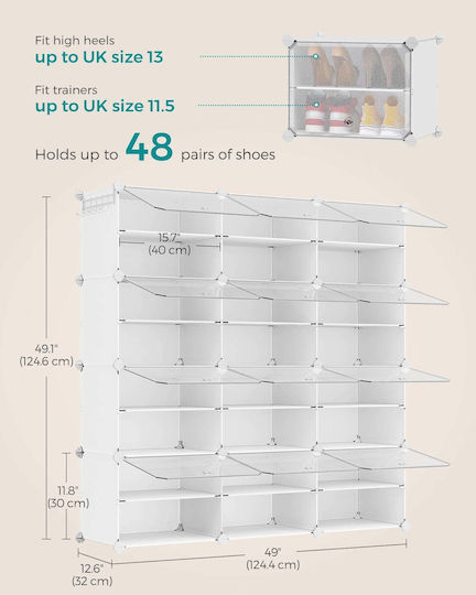 Organizator Pantofi Din Plastic 124.4x32x124.6cm