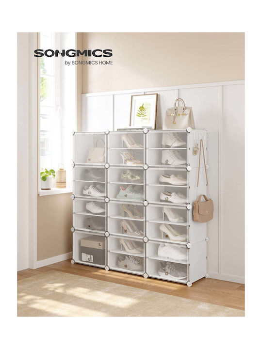 Kunststoff Schuhorganisatoren 124.4x32x124.6cm LPC040Weiß