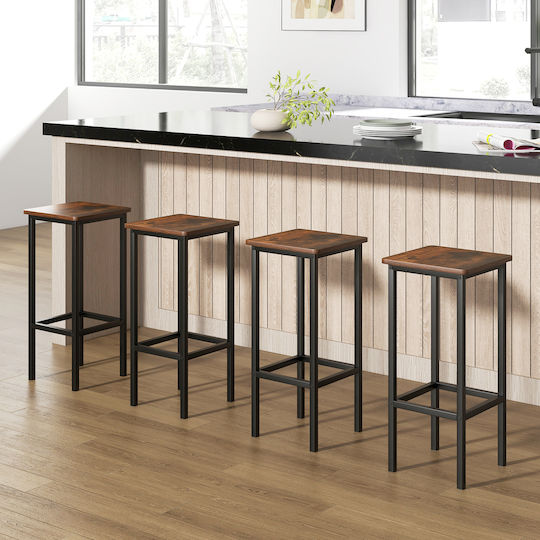 Bar Stool Metallic Rustic Brown 66.04x30.48x30.48cm