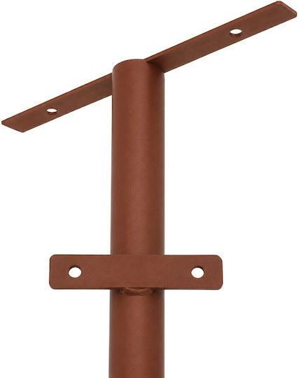 Globostar Helios-280 Glb-000-0005 Metal Galvanized Lighting Pole Solar Outdoor Spotlight RAL 8004 Corten Brown Matte W35 × D25 × H280cm Glb-000-0005