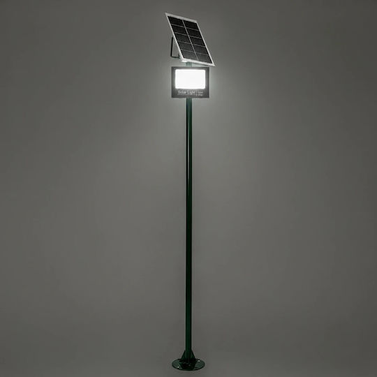 Globostar Helios-280 Glb-000-0006 Metal Galvanized Lighting Pole Solar Outdoor Floodlight RAL 6009 Cypress Matte M35 × W25 × H280cm Glb-000-0006