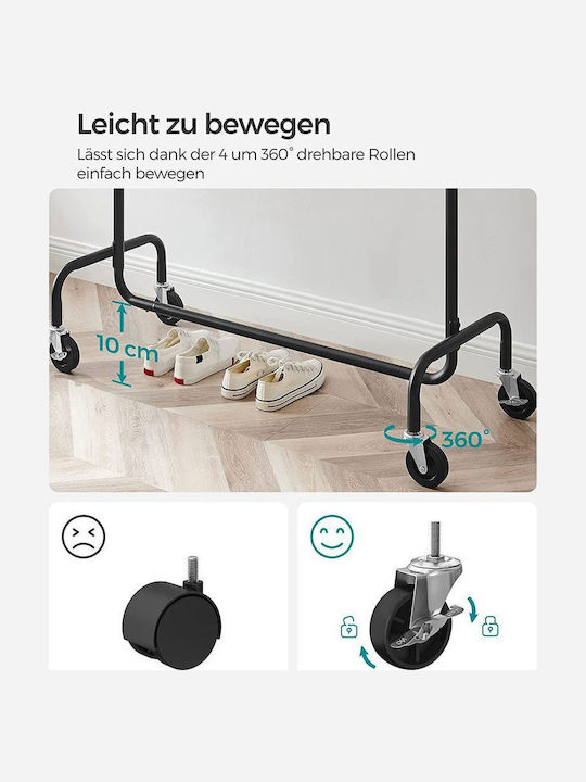 Songmics Rolling Garment Rack Made of Metal Black