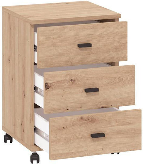 Chest of Drawers Wooden Almond 38 3f Rs Almond 39x35x56cm