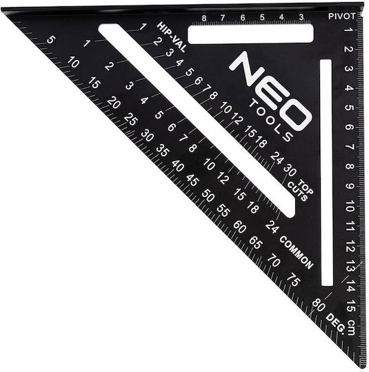 Neo Tools Γωνιόμετρο Μαραγκών Αλουμινίου με Πατούρα Μήκους 15εκ.