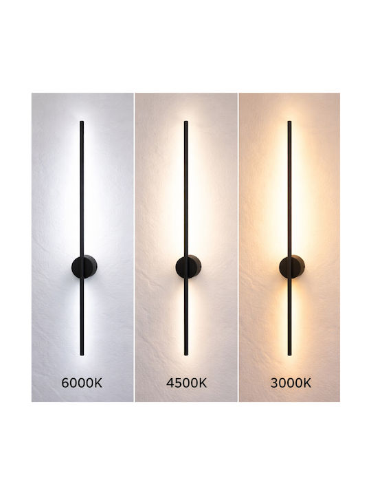 VenCore Modern Wall Lamp with Integrated LED and Adjustable White Light Black