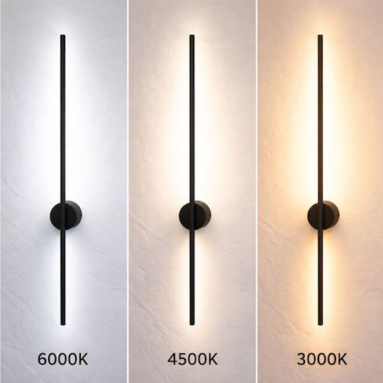 VenCore Modern Wall Lamp with Integrated LED and Warm to Cool White Light Black 6x10cm