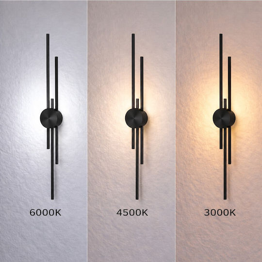 VenCore Modern Wall Lamp with Integrated LED and Adjustable White Light Black