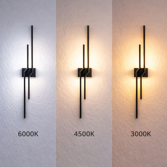 VenCore Modern Wall Lamp with Integrated LED and Adjustable White Light Black