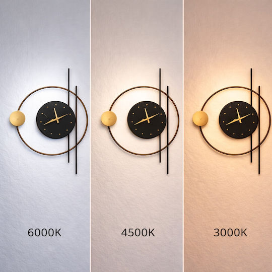VenCore Modern Wall Lamp with Integrated LED and Warm to Cool White Light Black 42x5cm