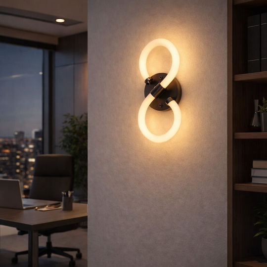 VenCore Modern Wall Lamp with Integrated LED and Adjustable White Light Black