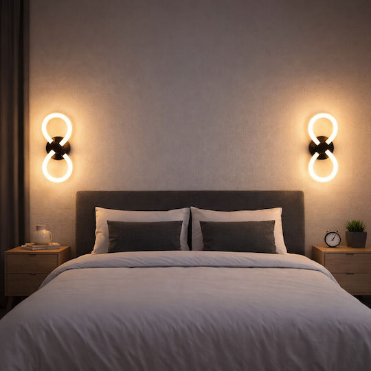 VenCore Modern Wall Lamp with Integrated LED and Adjustable White Light Silver