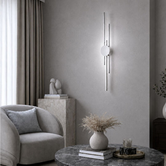 Vencore Stravon Silver 6093-20112 Modern Wall Lamp LED 60cm 12w Silver Aluminum Adjustable CCT Daylight Warm CCT Control via On-off Switch 6093-20112
