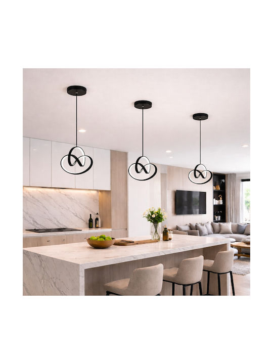 VenCore White LED Pendant Ceiling Light with Warm to Cool White Light 25x25x32cm