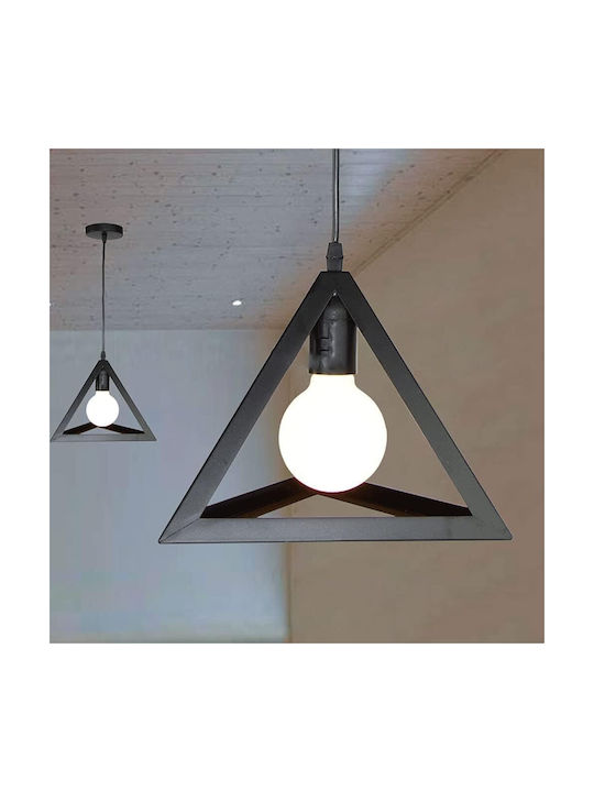 VenCore Hängelampe Schwarz mit Fassung E27 25x25x21cm.