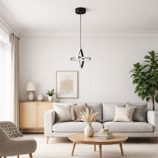 VenCore White LED Pendant Ceiling Light with Adjustable Warm to Cool White Light 22x22x24cm