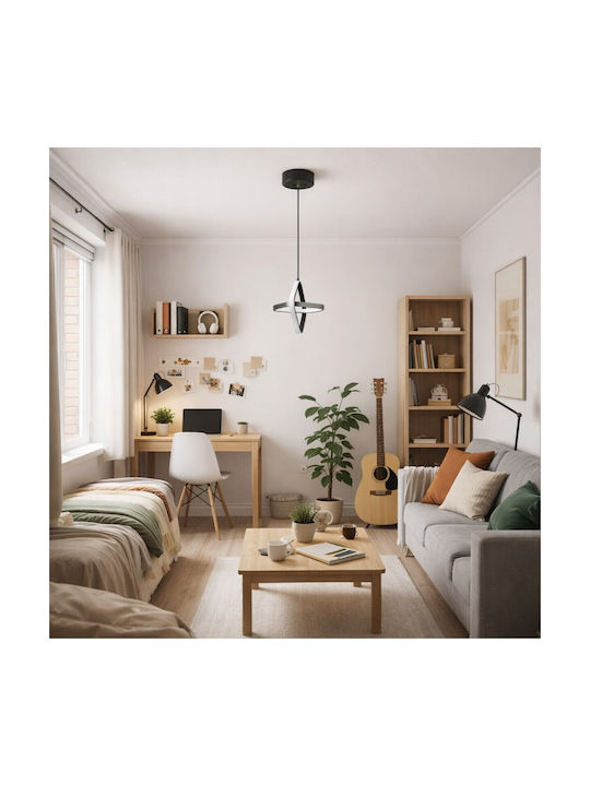 VenCore White LED Pendant Ceiling Light with Adjustable Warm to Cool White Light 22x22x24cm