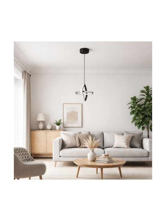 VenCore Black LED Ceiling Light with Adjustable Warm to Cool White Light 22x22x24cm
