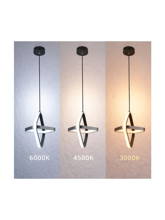 VenCore Black LED Ceiling Light with Adjustable Warm to Cool White Light 22x22x24cm
