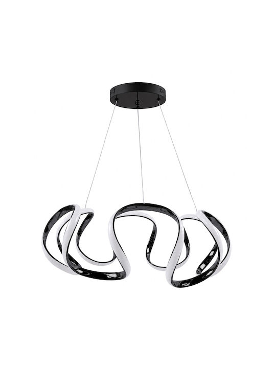 VenCore Black LED Pendant Ceiling Light with Adjustable Warm to Cool White Light 48x48x18cm