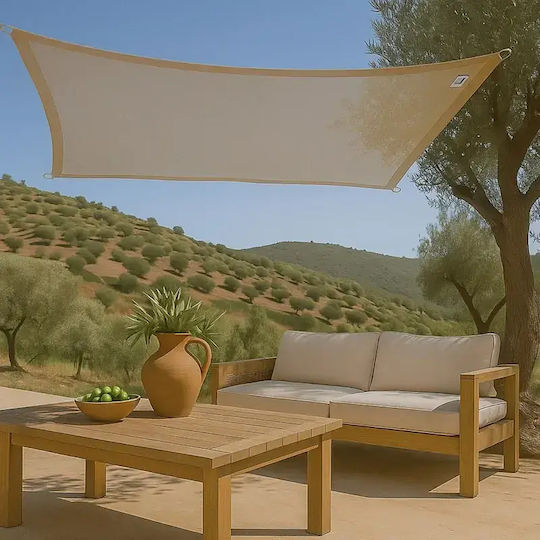 Showood Правоъгълена Shade Sail Бежов 3x5m 230гр/кв.м