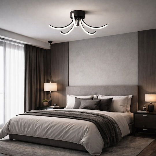 VenCore Πλαφονιέρα Οροφής 53εκ. Ασημί με Ενσωματωμένο LED και Τηλεχειριστήριο
