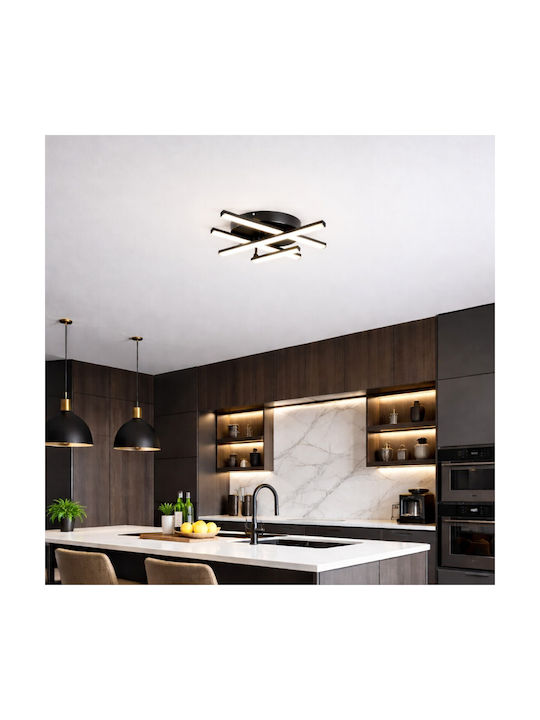 VenCore Ceiling Light 60cm Black with Integrated LED and Remote Control