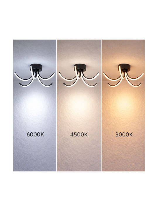 VenCore Ceiling Light 53cm Silver with Integrated LED and Remote Control