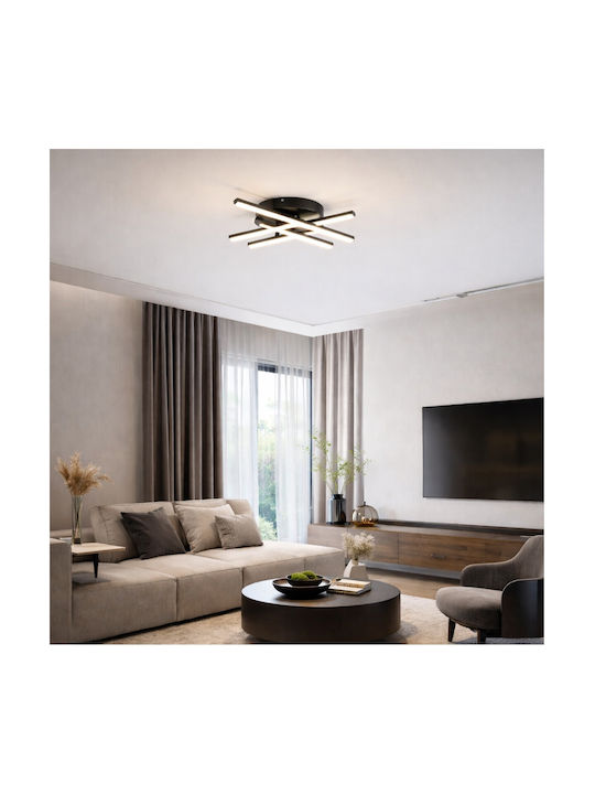 VenCore Ceiling Light 60cm Black with Integrated LED and Remote Control